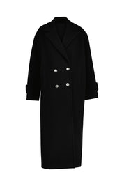 Wollmantel mit Reversekragen - Z99 Black - Schwarz