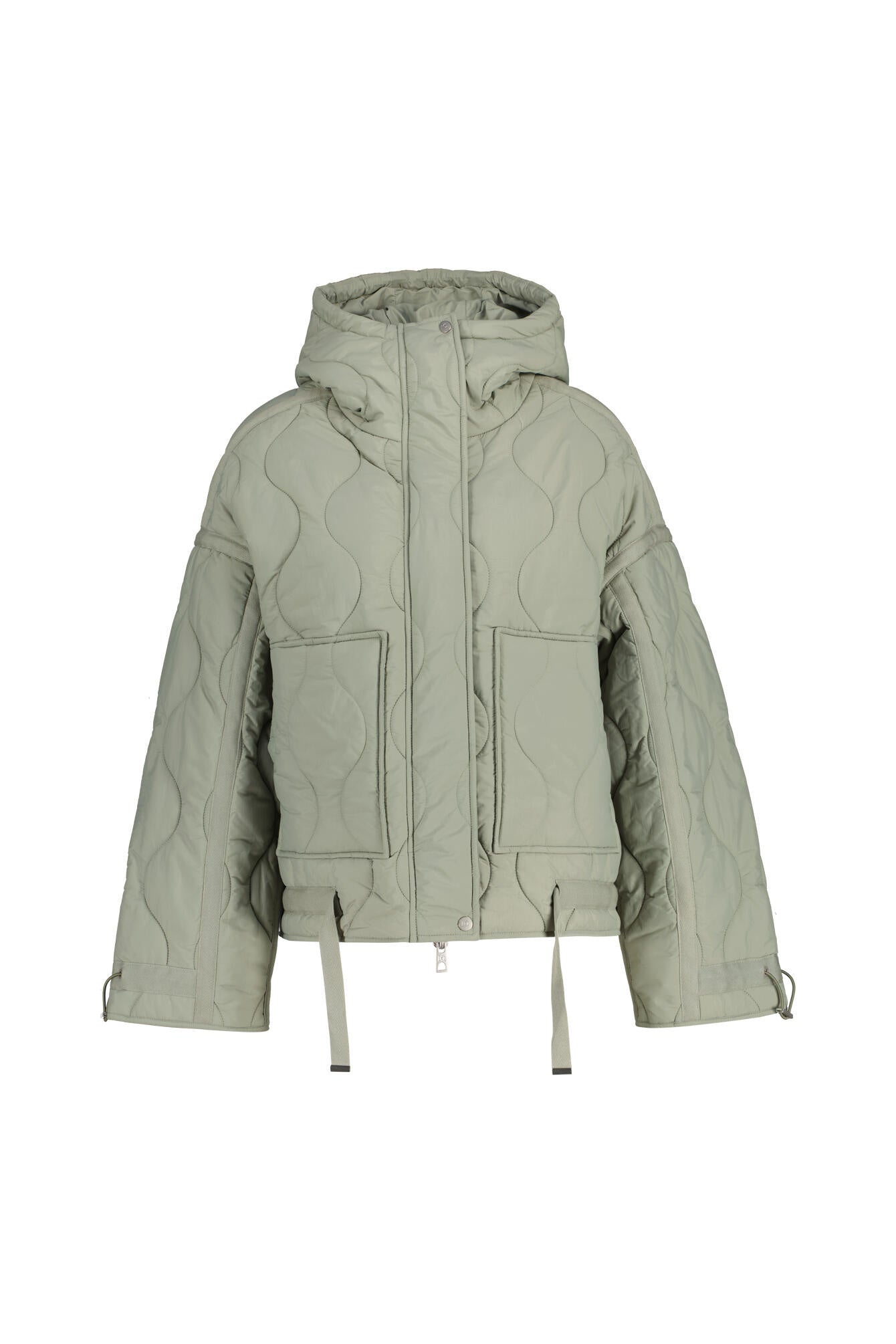Steppjacke mit Kapuze - 7015 Stardust - Grün