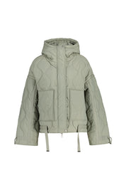 Steppjacke mit Kapuze - 7015 Stardust - Grün