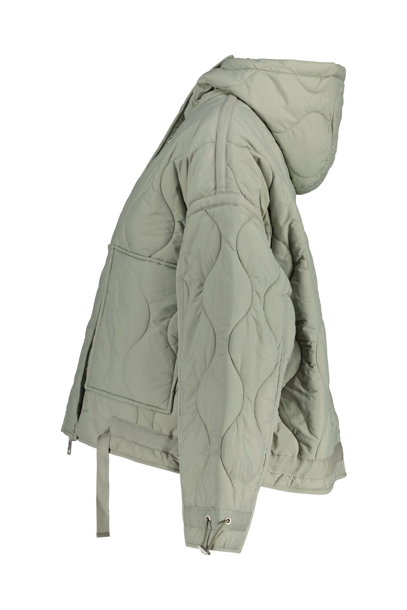 Steppjacke mit Kapuze - 7015 Stardust - Grün