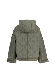 Steppjacke mit Kapuze - 7040 Burnt Grey - Khaki