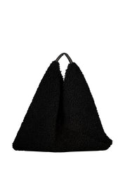 Shopper in Teddy Optik - Black - Schwarz