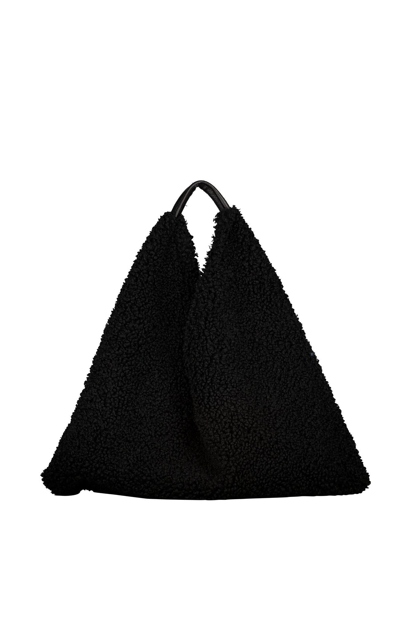 Shopper in Teddy Optik - Black - Schwarz