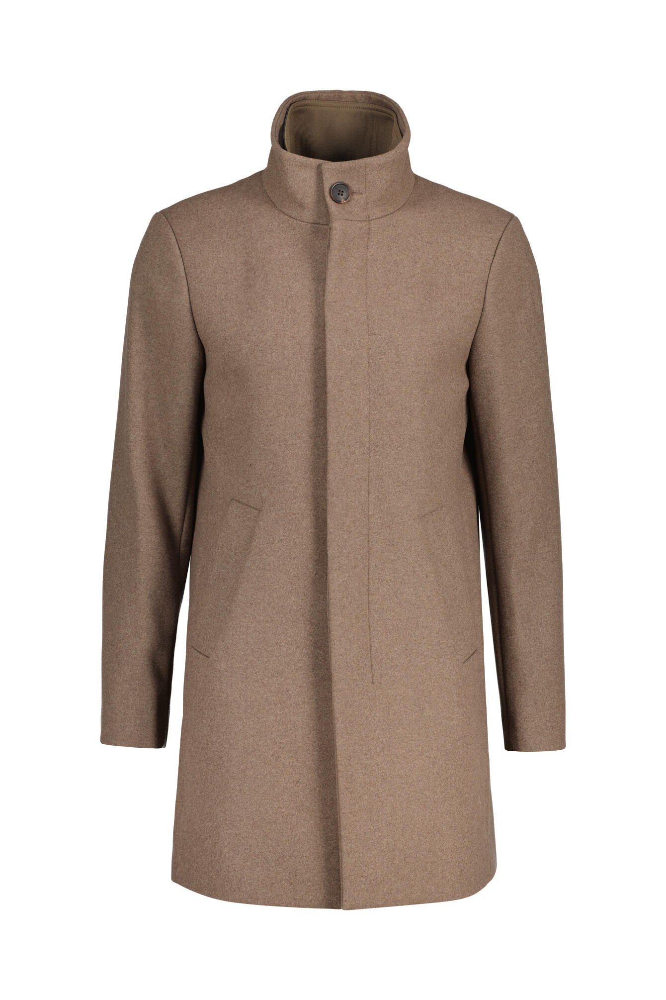 Wollmantel HARVEY mit Stehkragen - Walnut - Braun