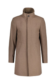 Wollmantel HARVEY mit Stehkragen - Walnut - Braun