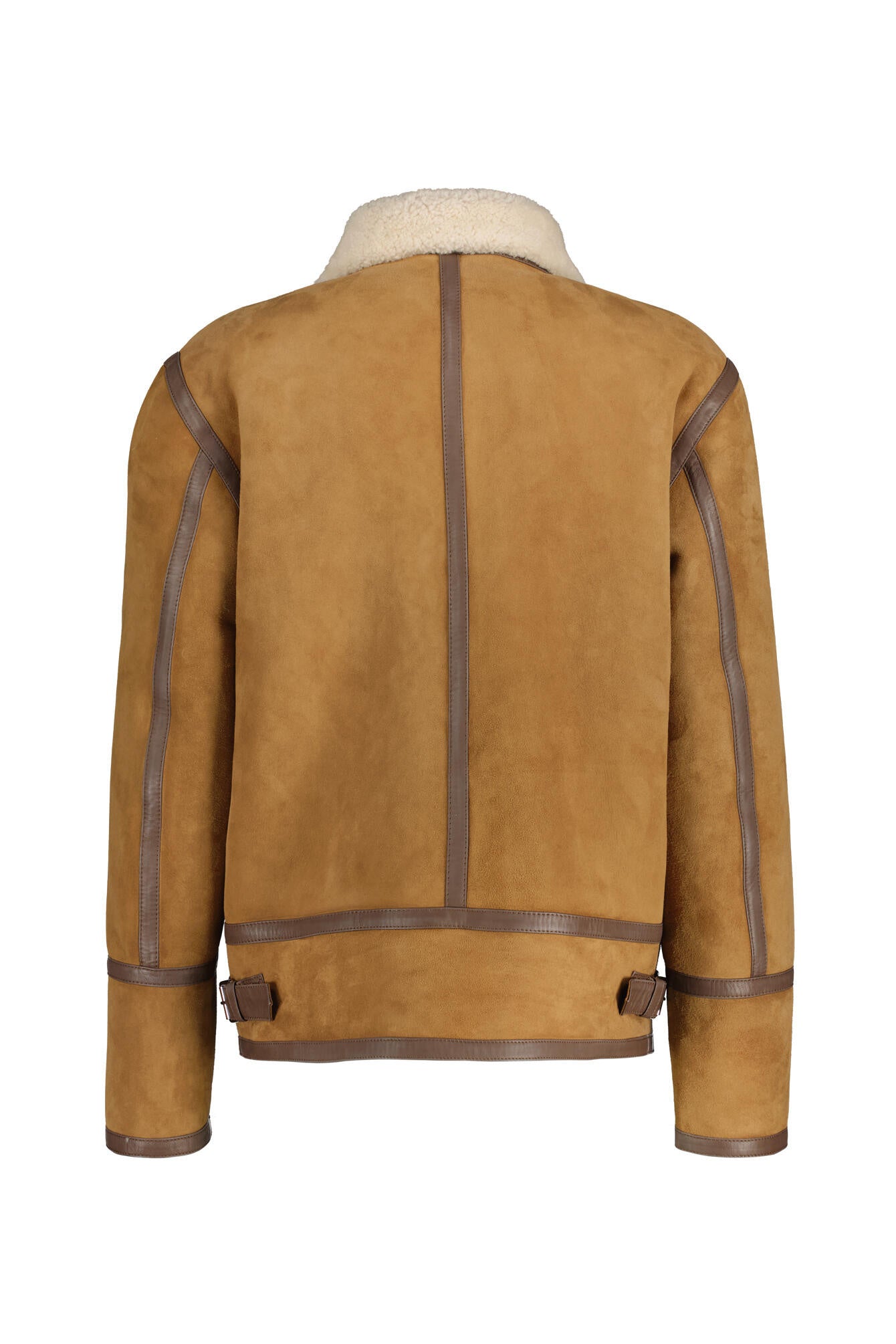 Lederjacke mit Teddykragen - 430 - Braun