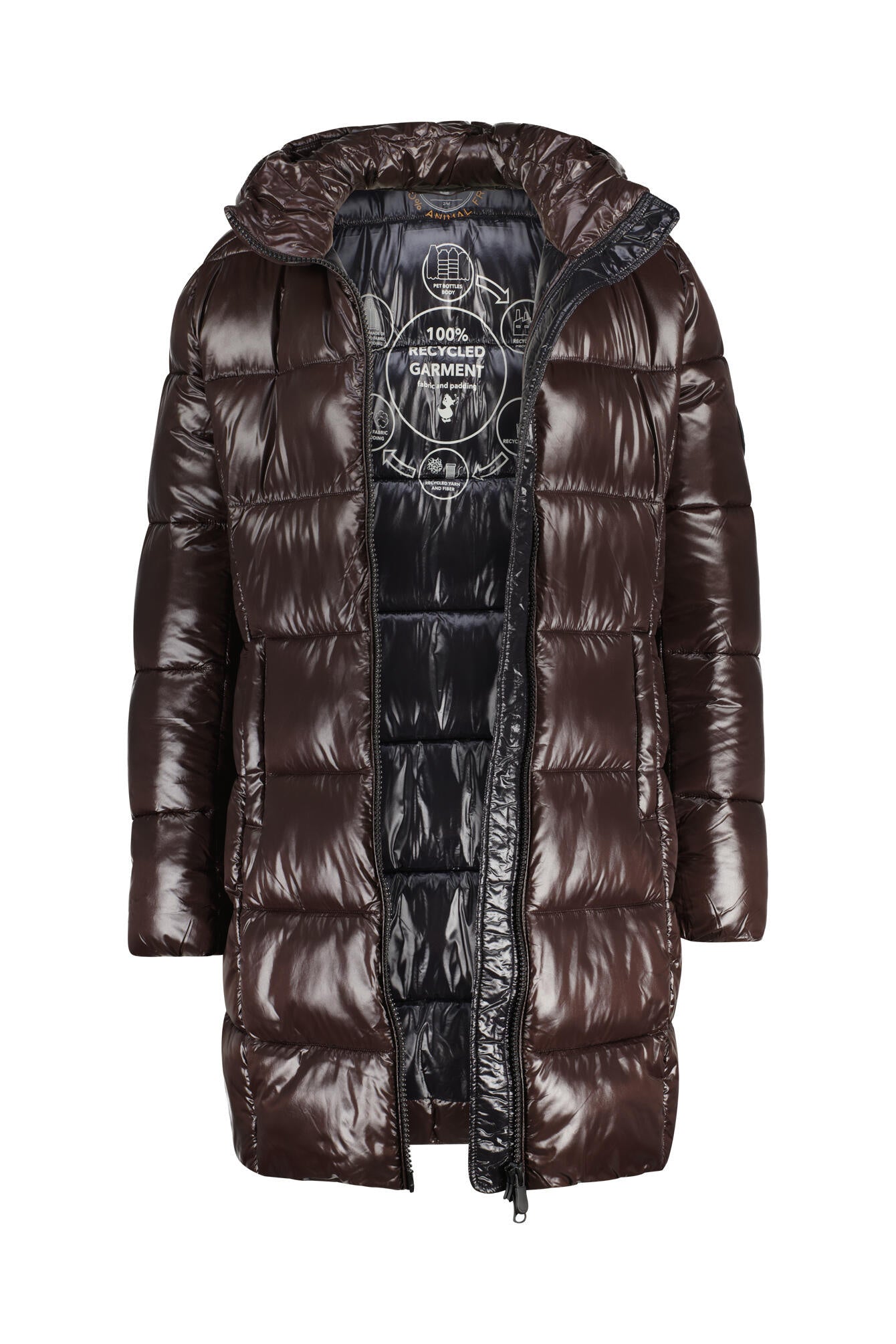 Pufferjacke INES - 40009 Brown Black - Braun