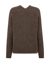 Strickpullover mit V-Ausschnitt - 158 Falcon - Braun