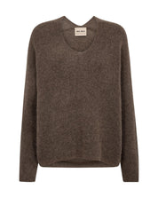 Strickpullover mit V-Ausschnitt - 158 Falcon - Braun