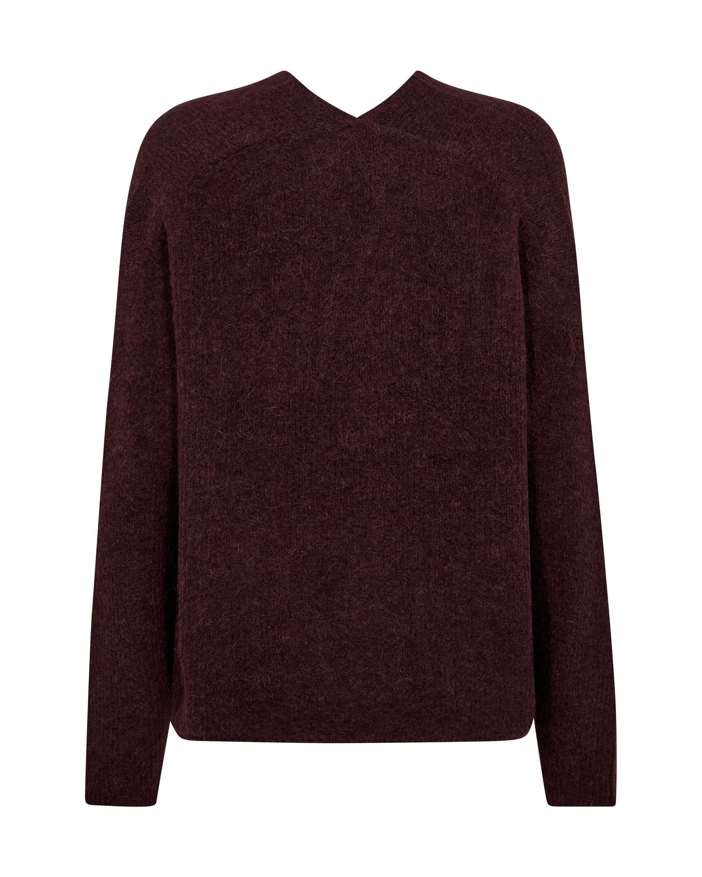 Strickpullover mit V-Ausschnitt - 159 Fudge - Rot