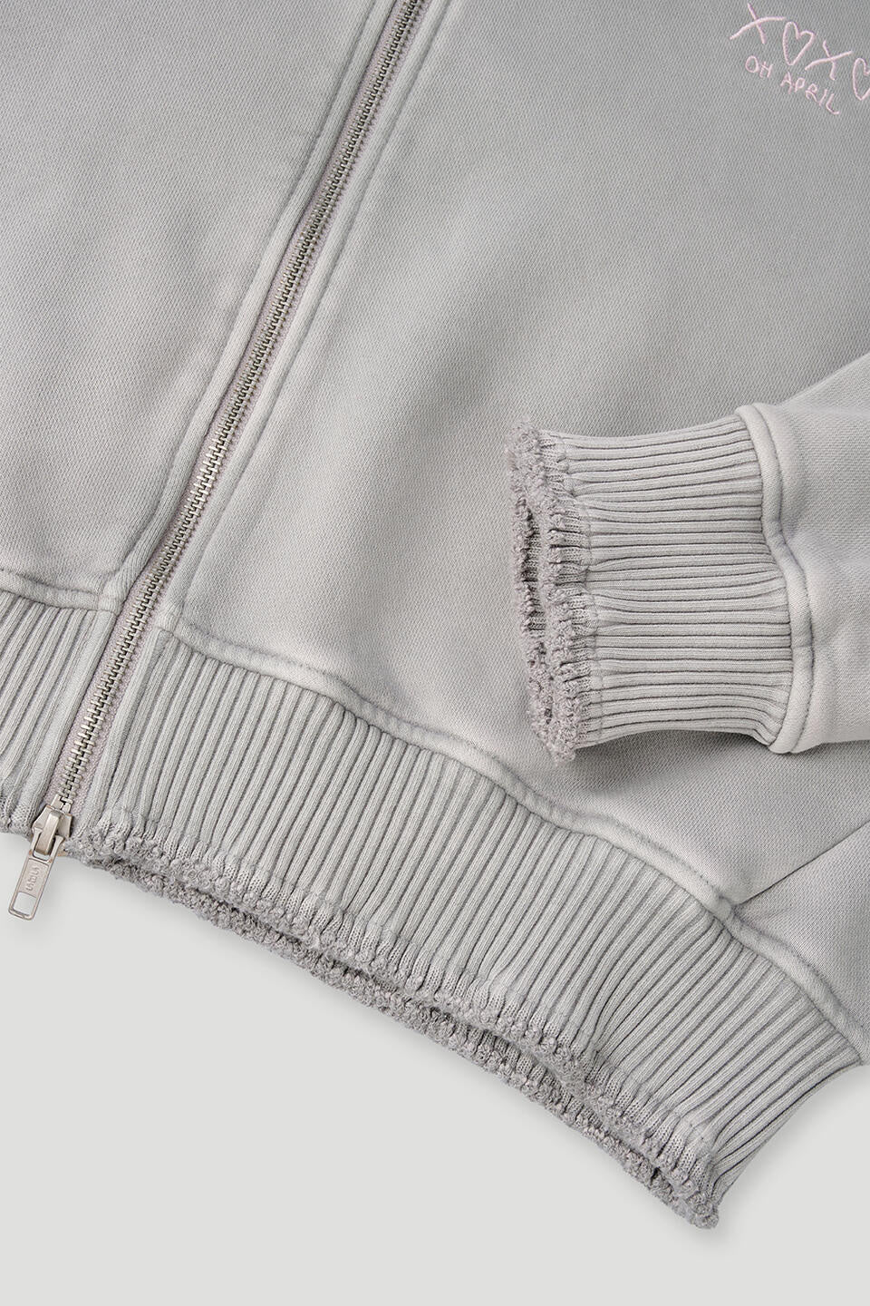 Zip Sweater ROSINA - Light Grey Acid - Grau