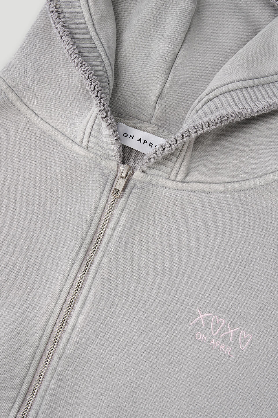 Zip Sweater ROSINA - Light Grey Acid - Grau
