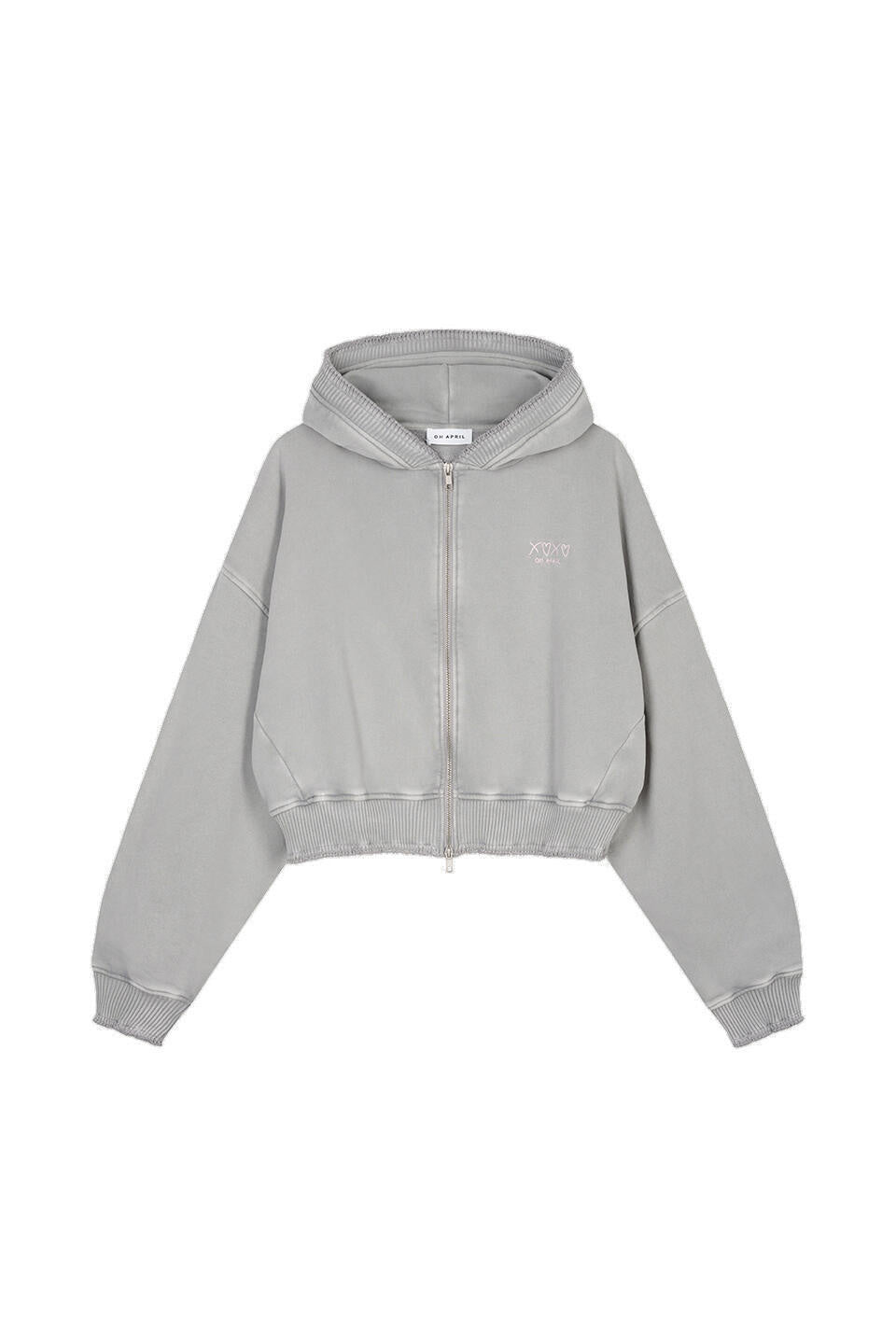 Zip Sweater ROSINA - Light Grey Acid - Grau