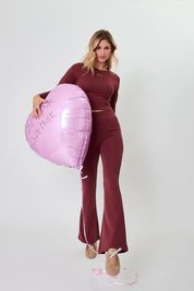 Leggings TIA mit Schlag - Cherrywood - Rot