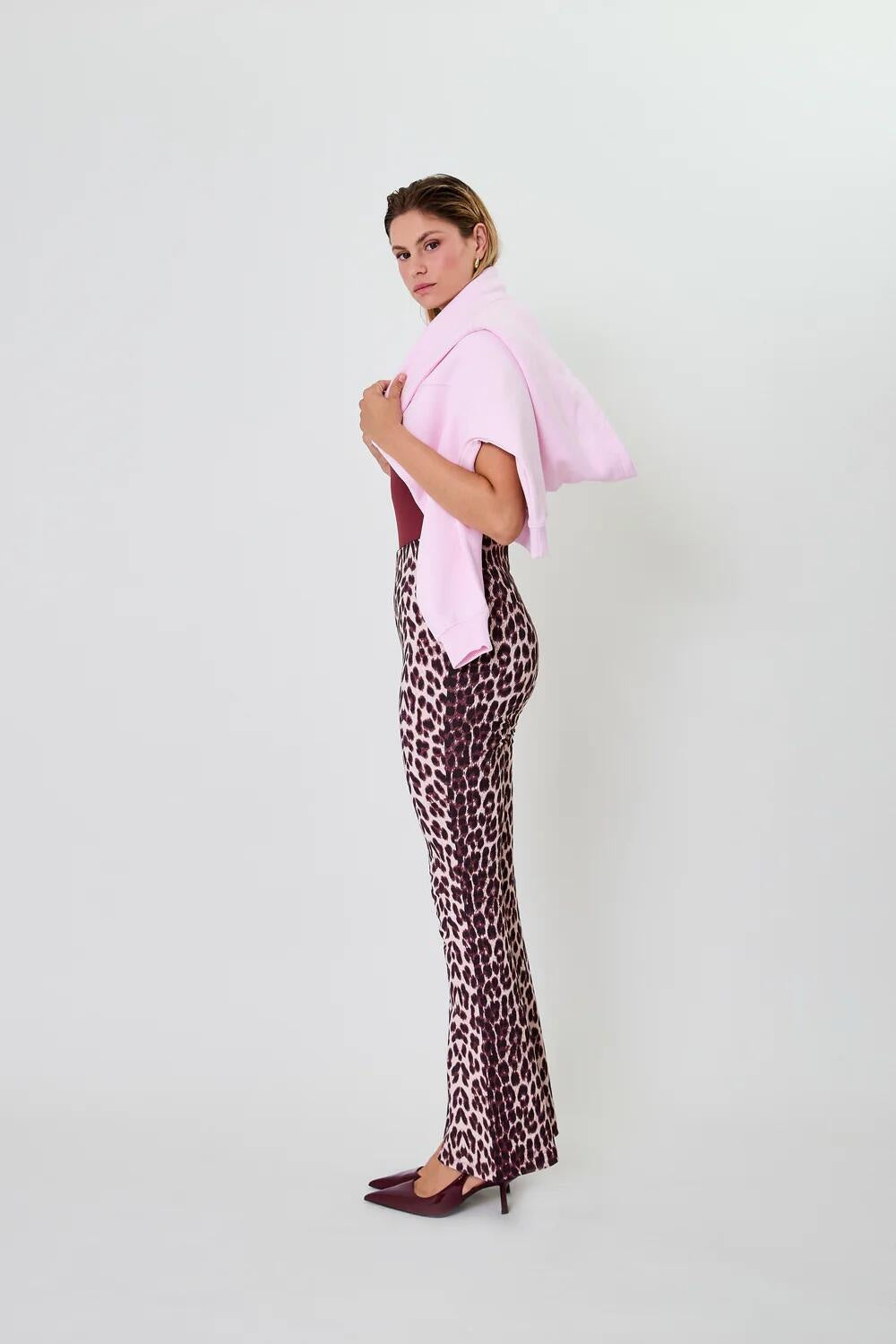 Leggings TIA mit Schlag - Leo Cherrywood - Braun