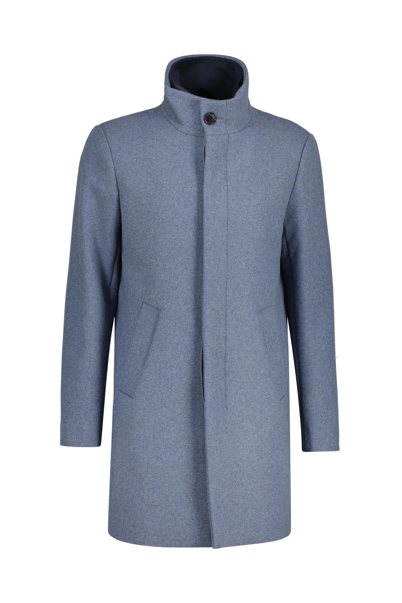 Wollmantel HARVEY mit Stehkragen - Dust blue - Blau