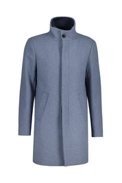 Wollmantel HARVEY mit Stehkragen - Dust blue - Blau