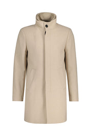 Wollmantel HARVEY mit Stehkragen - Plaza Taupe - Beige