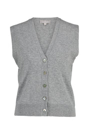 Strickweste aus Merinowolle - 146 Grey - Grau