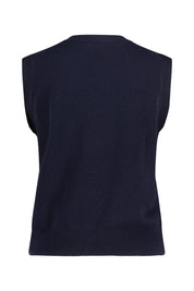 Strickweste aus Merinowolle - 112 Navy - Blau