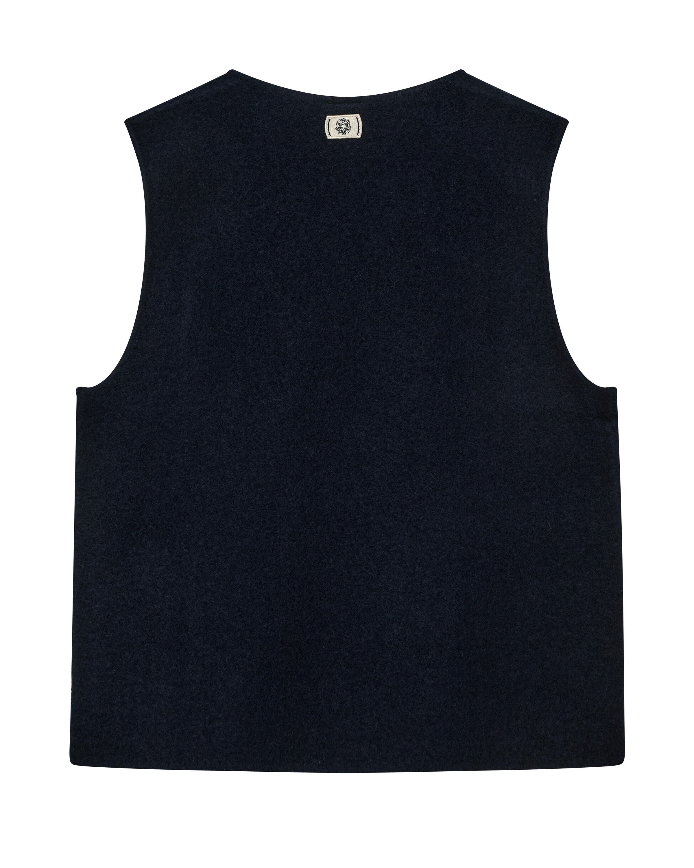 Strickweste aus Wolle - 468 Salute Navy - Blau