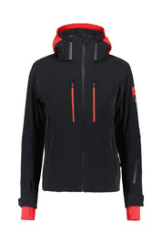 Skijacke EVAN mit abnehmbarer Kapuze - 100 Black - Schwarz