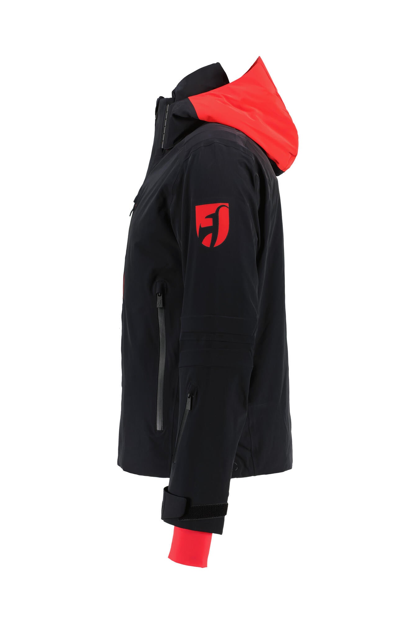 Skijacke EVAN mit abnehmbarer Kapuze - 100 Black - Schwarz