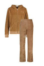 Schlafanzug Velours - Sand - Braun