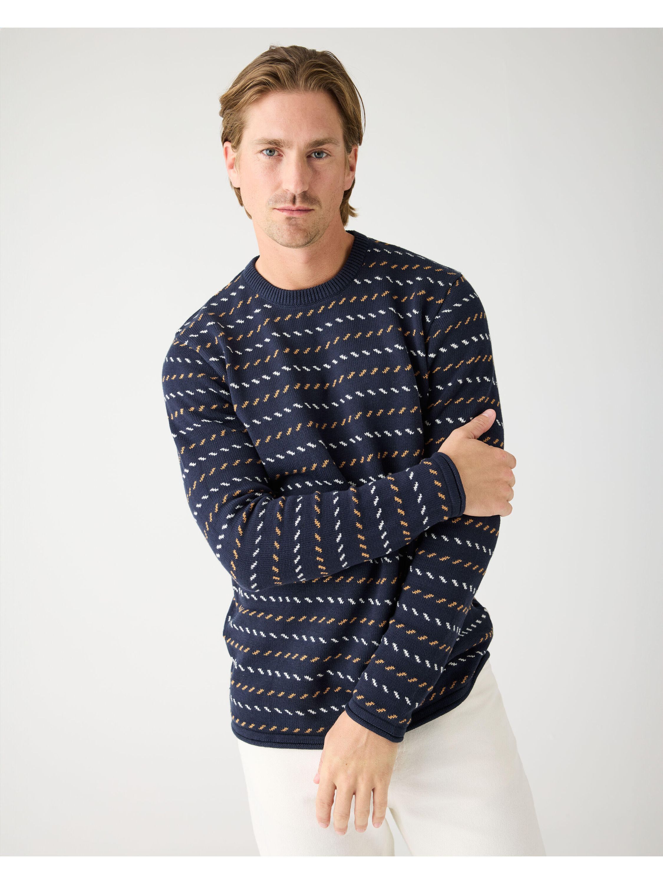 Strickpullover aus Bio-Baumwolle - 1412 Night Sky - Blau