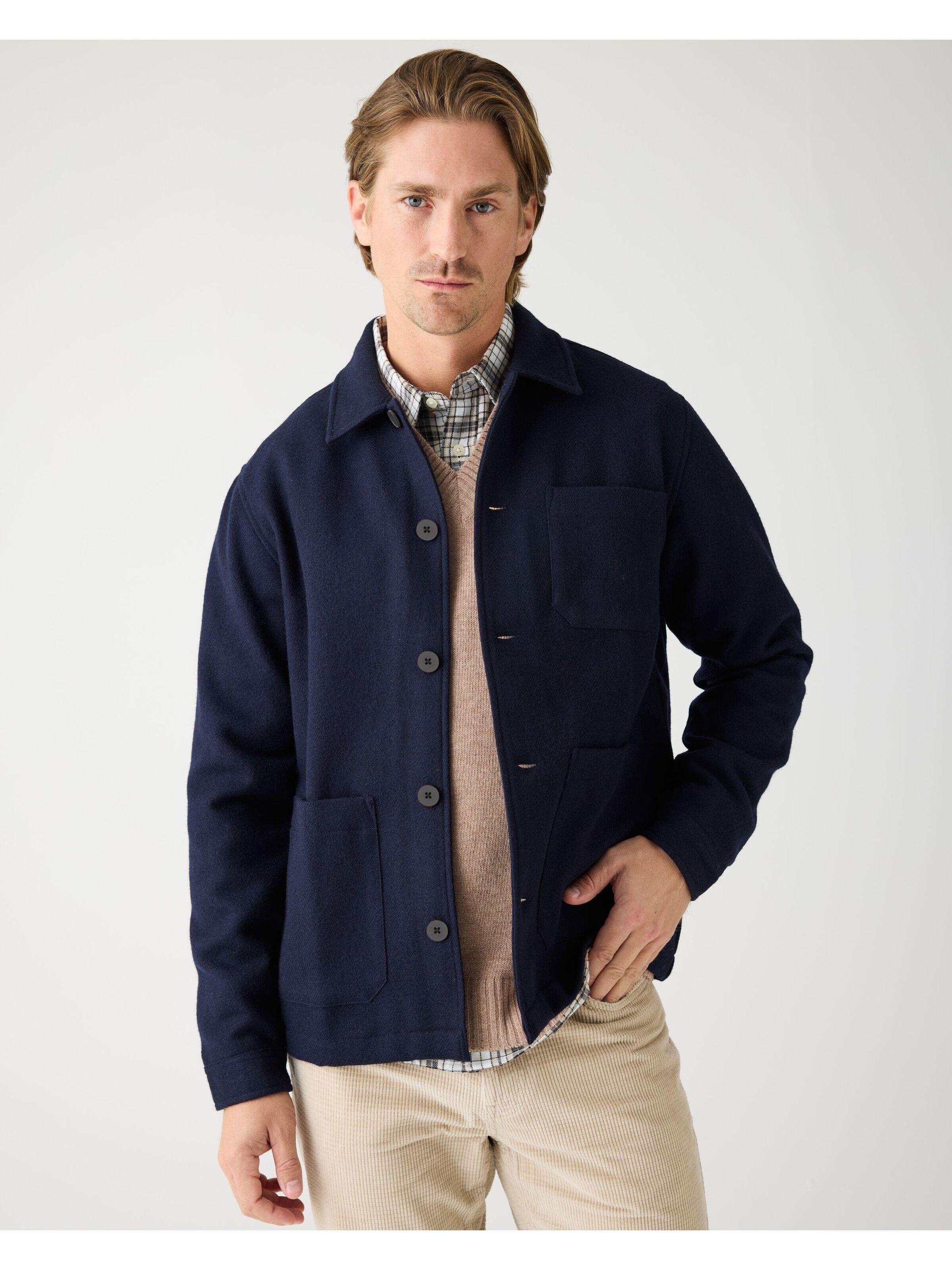 Overshirt aus Merinowolle - 1412 Night Sky - Blau