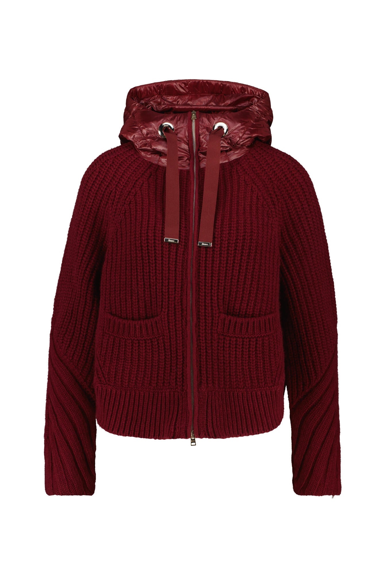 Strickjacke mit Kapuze - 5950 - Rot