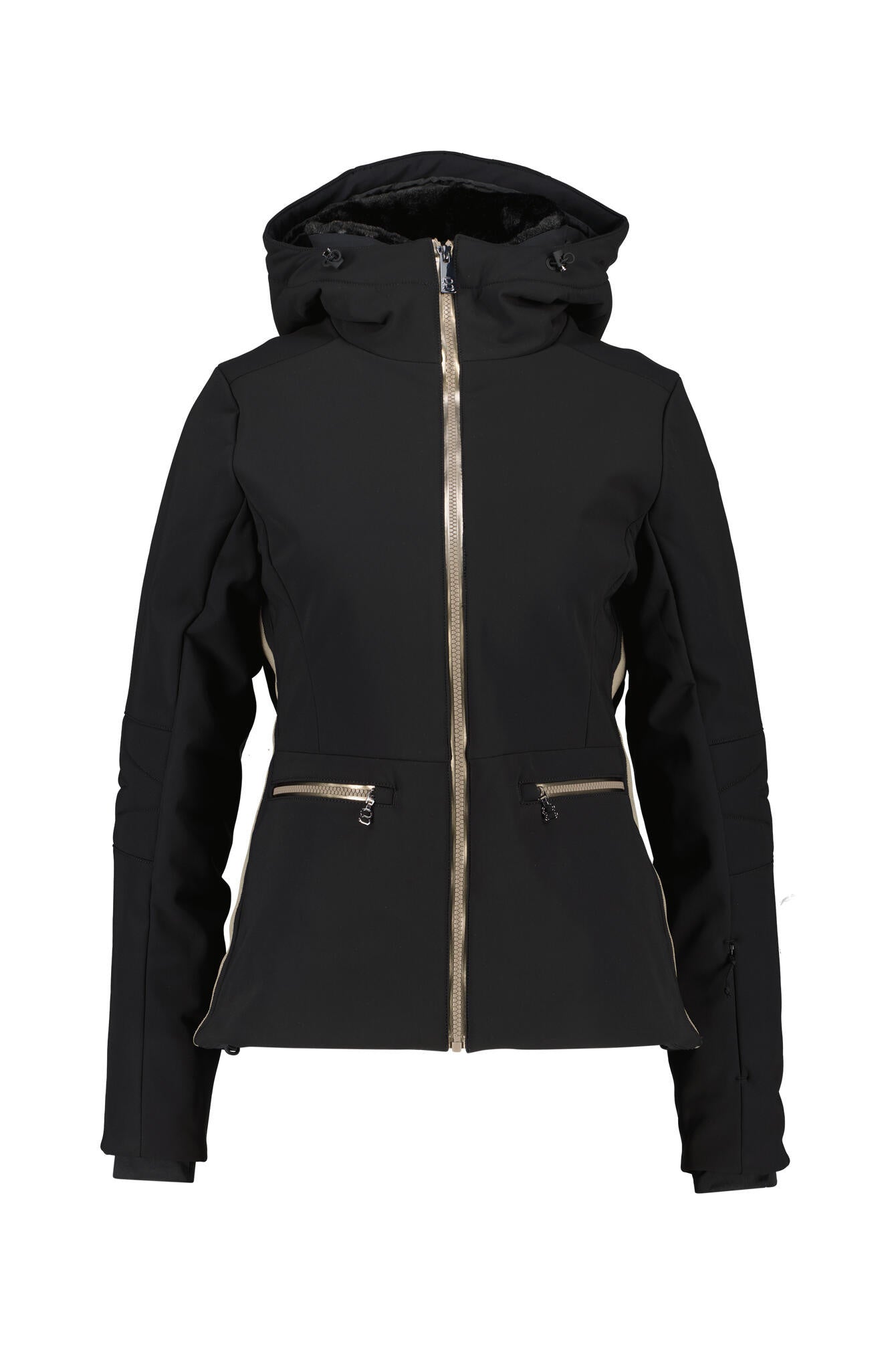 Skijacke VIENNA mit Kapuze - Black - Schwarz