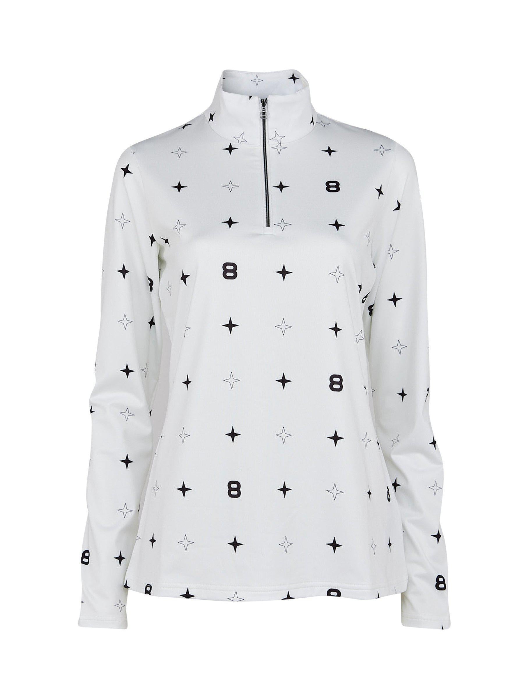 Funktionsshirt STAR mit Stehkragen - Blanc/Black - Weiß