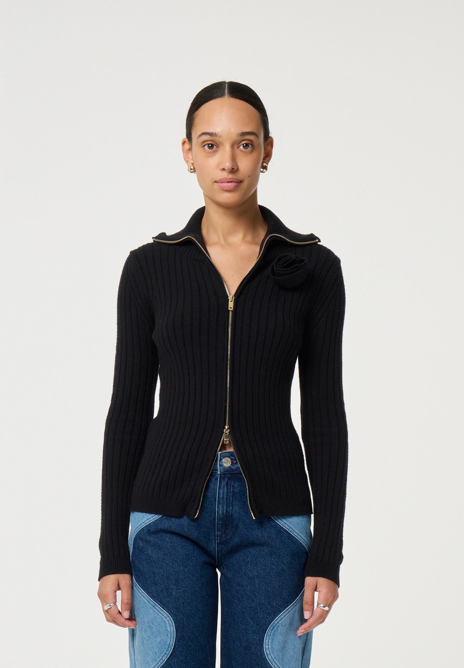 Strickjacke VESTA aus Viskosemix - 9001 Black - Schwarz