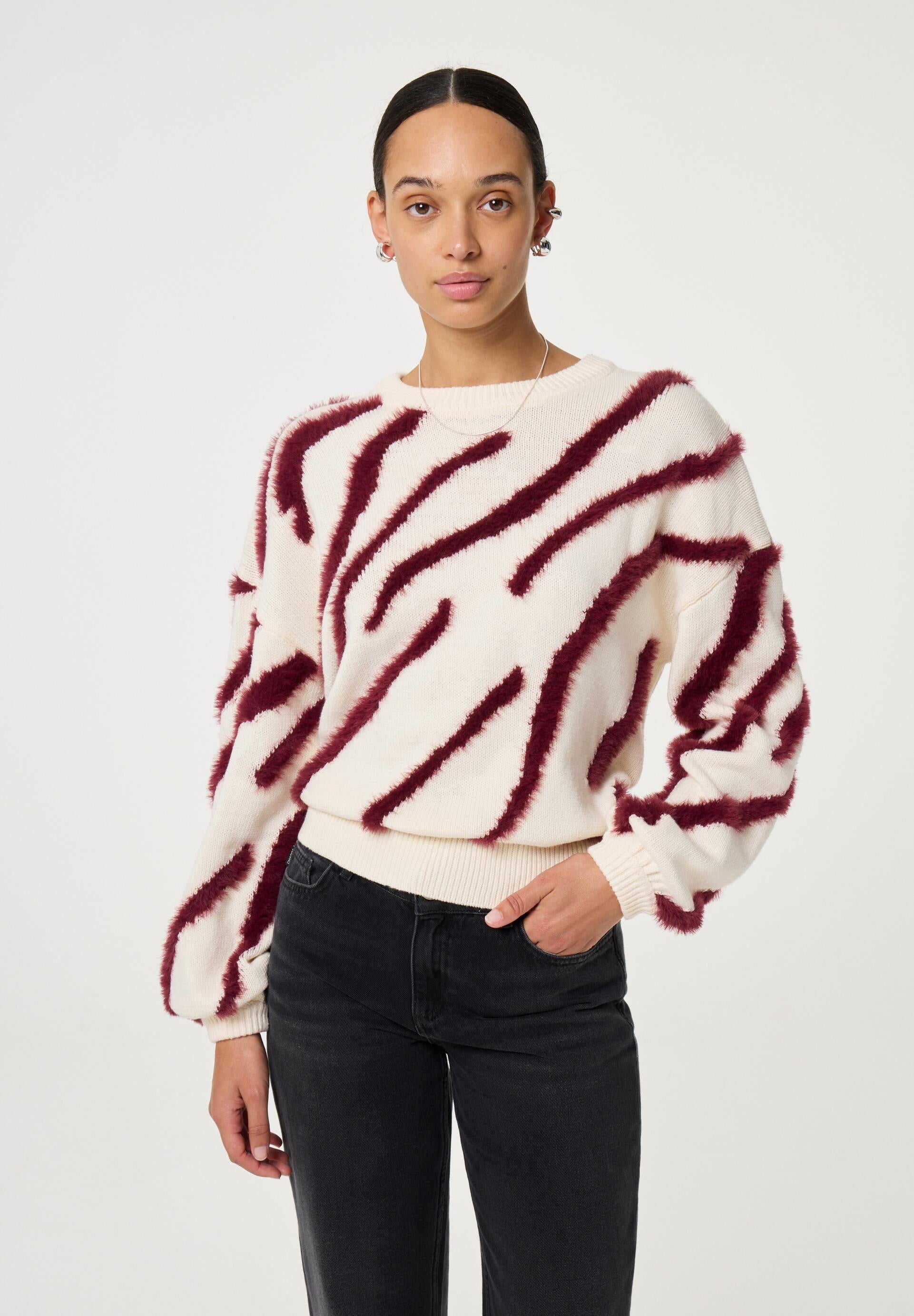 Strickpullover ZEBRA aus Baumwollmix - 1009 Cosy White - Weiß