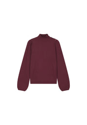 Strickpullover MOLLY mit Ballonärmeln - 6602 Deep Burgundy - Rot