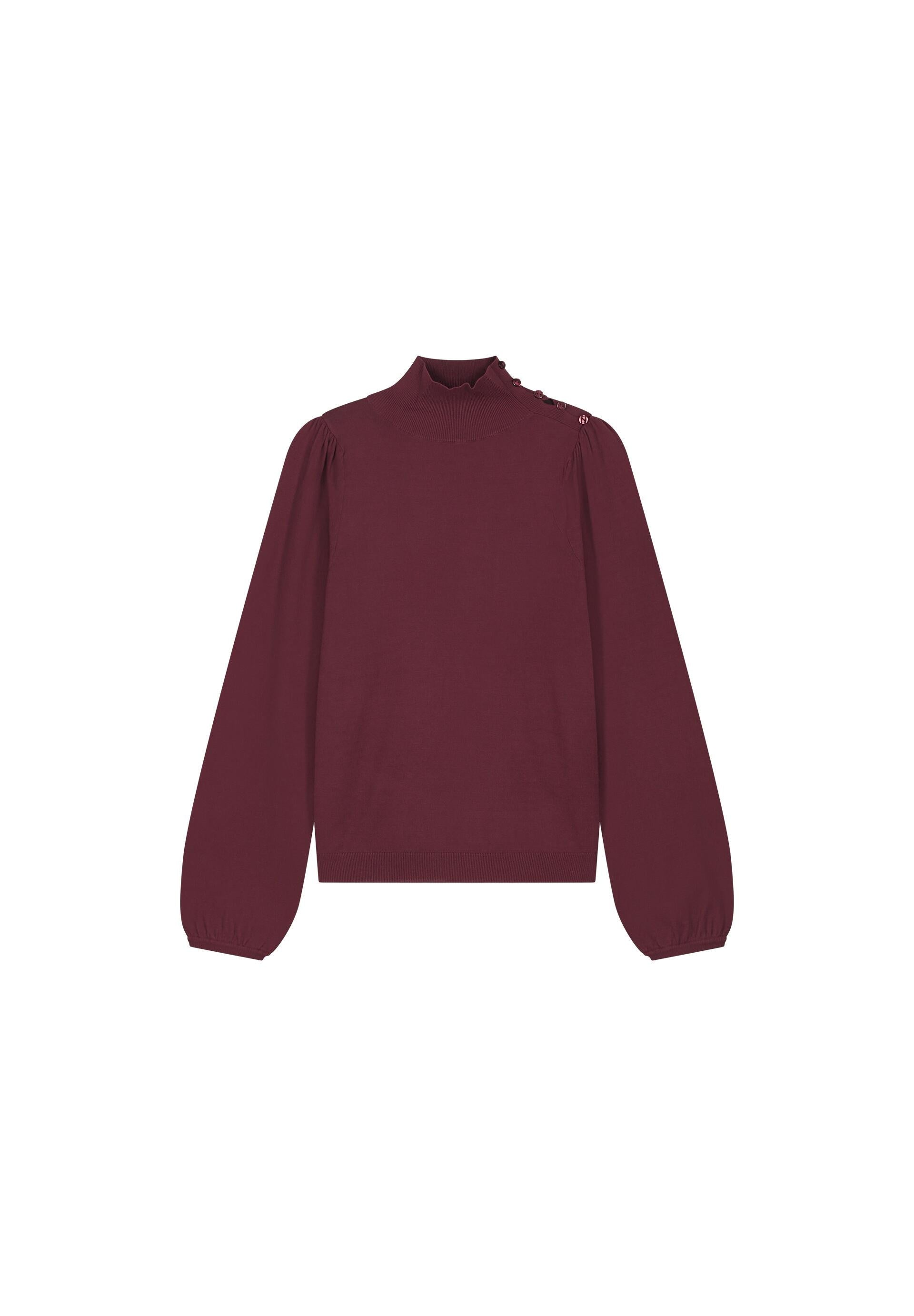 Strickpullover MOLLY mit Ballonärmeln - 6602 Deep Burgundy - Rot