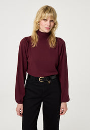 Strickpullover MOLLY mit Ballonärmeln - 6602 Deep Burgundy - Rot