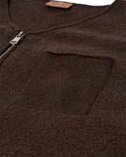 Strickweste aus Wolle - 769 Chocoalte Brown - Braun