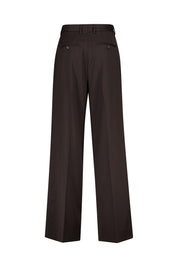 Bundfaltenhose DARCEY Wide Leg - 0374 Dark chocolate - Braun
