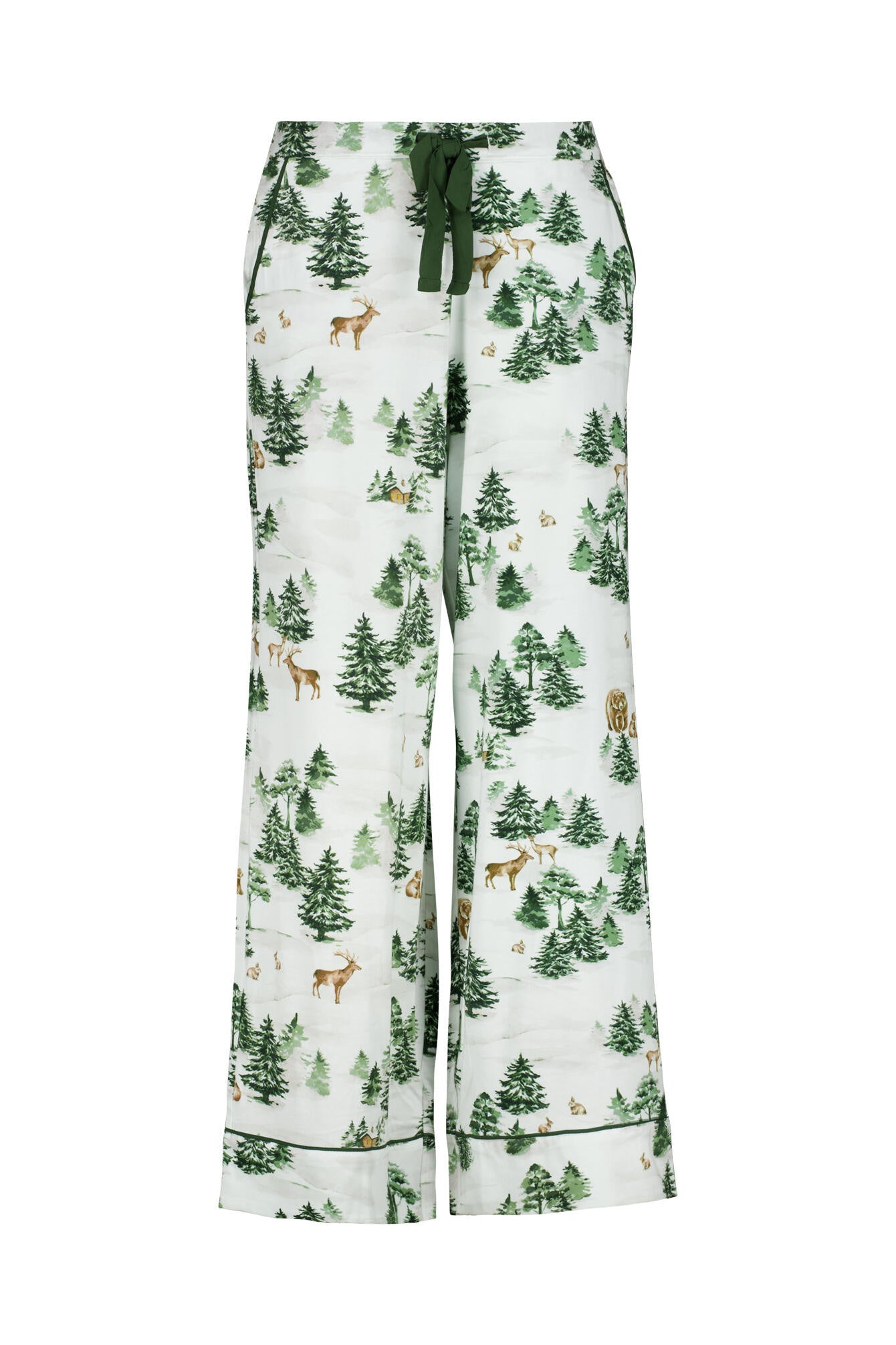 Schlafanzug aus Baumwollmix - Olive Green - Weiß