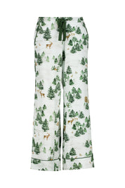 Schlafanzug aus Baumwollmix - Olive Green - Weiß