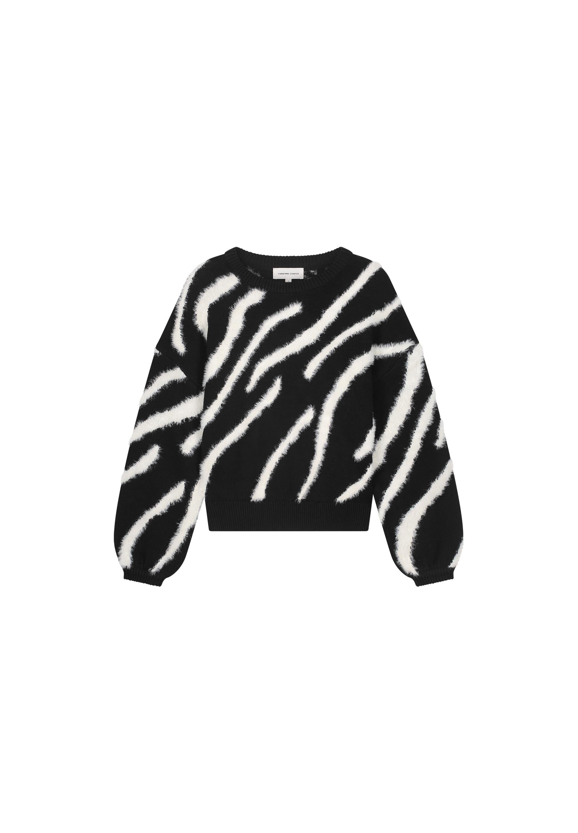 Strickpullover ZEBRA aus Baumwollmix - 9001 Black - Schwarz