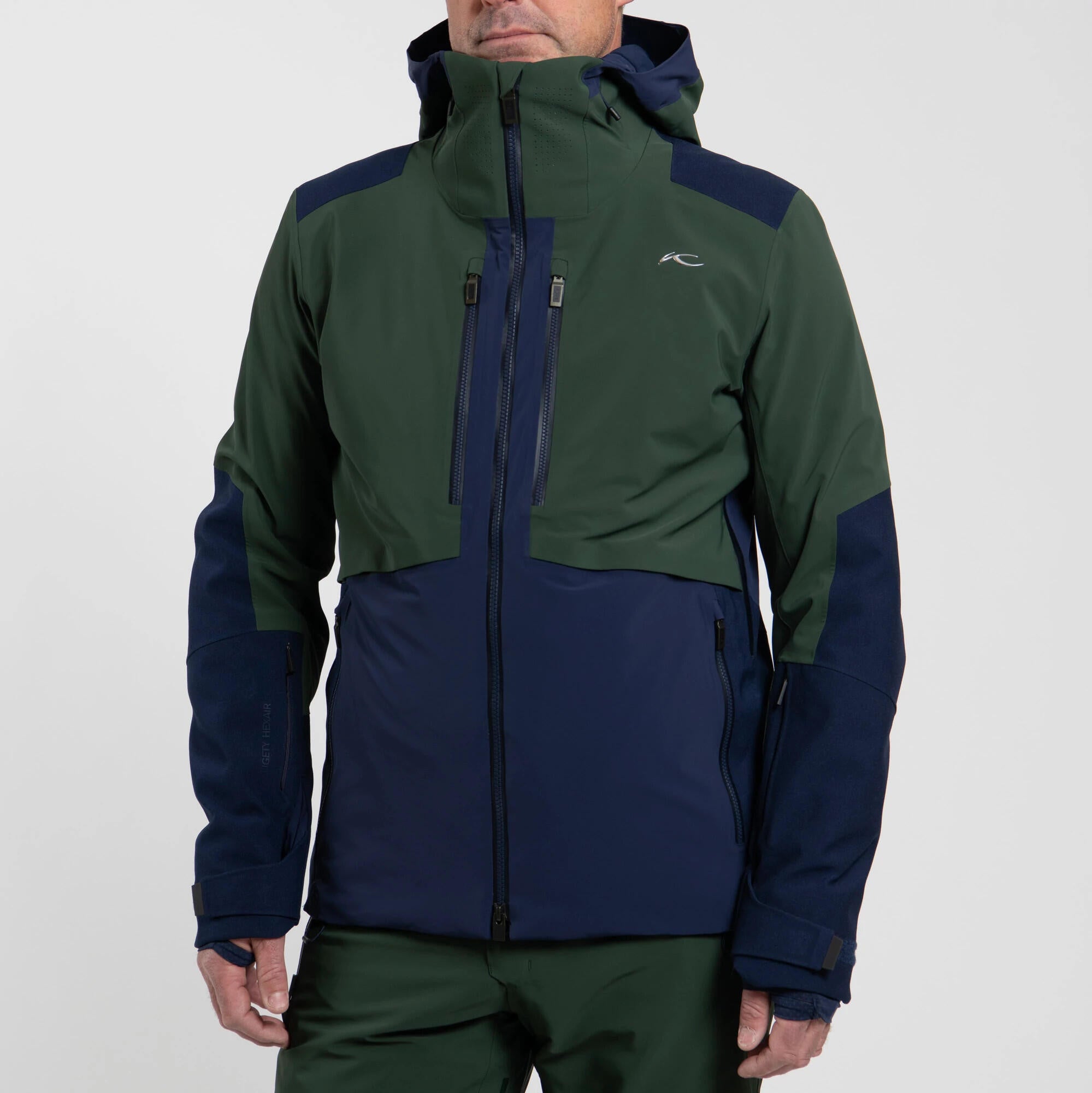 Skijacke LIGETY HEXAIR mit Kapuze - Canopy/Navy - Grün