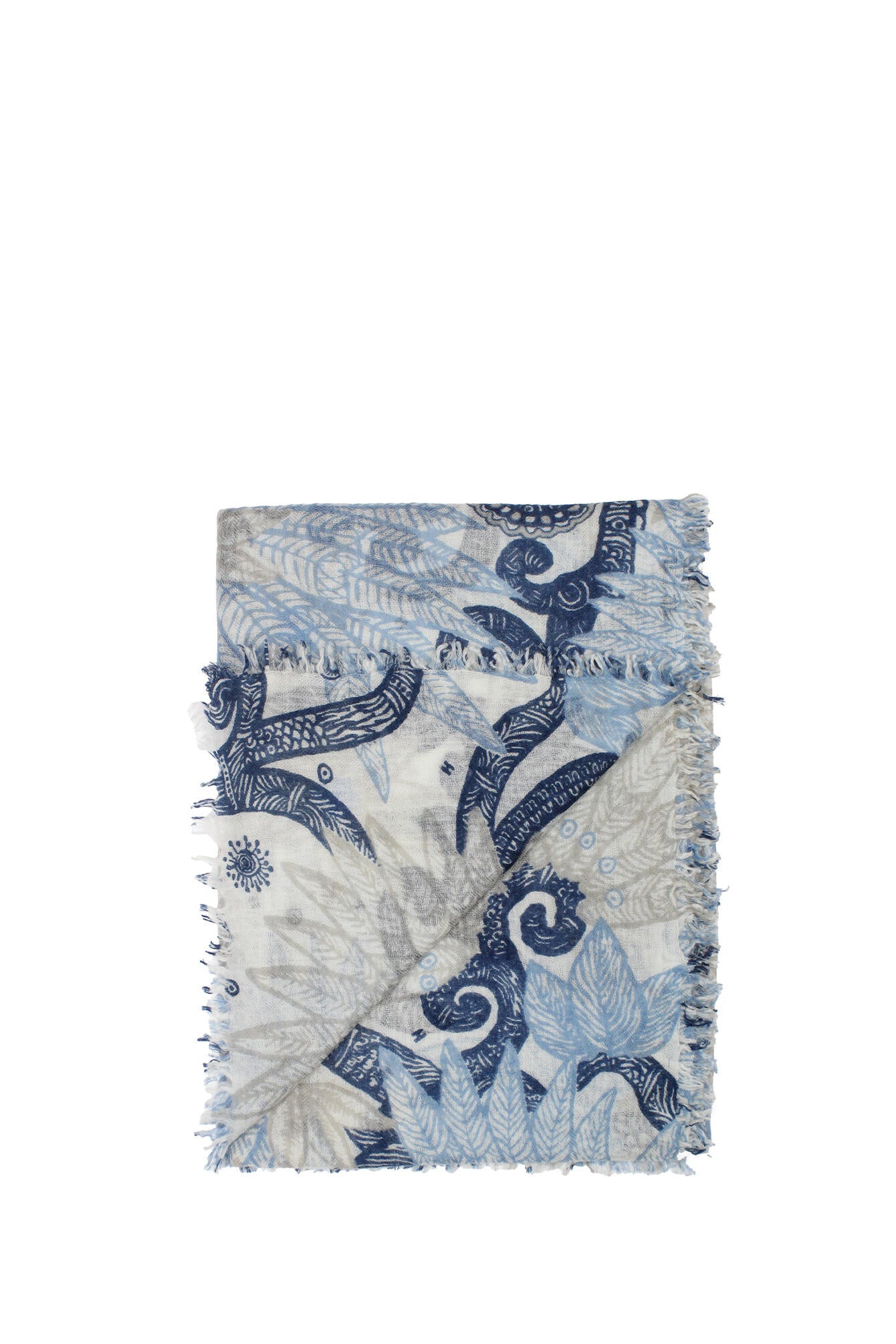 Tuch INKE aus Wolle - 260A - Blau