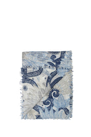 Tuch INKE aus Wolle - 260A - Blau