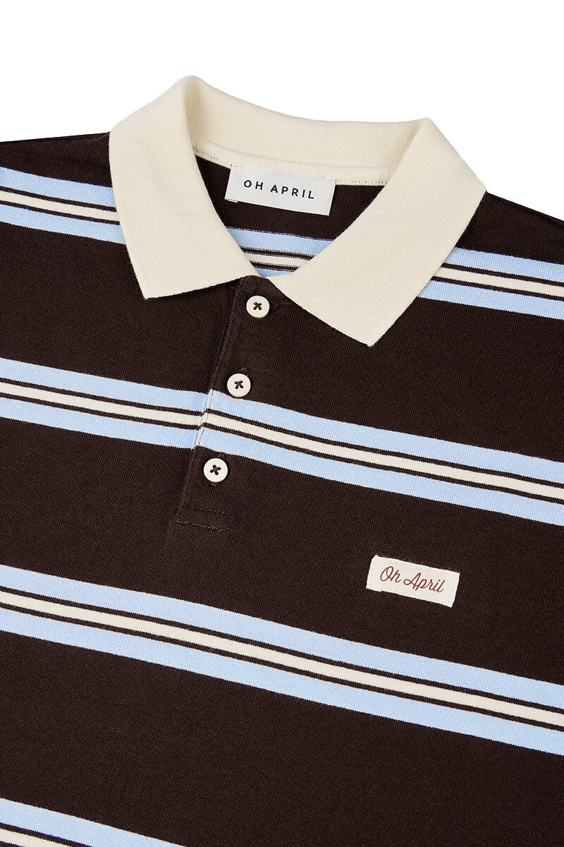 Poloshirt JOLINA aus Baumwolle - Windsufer Stripe - Braun