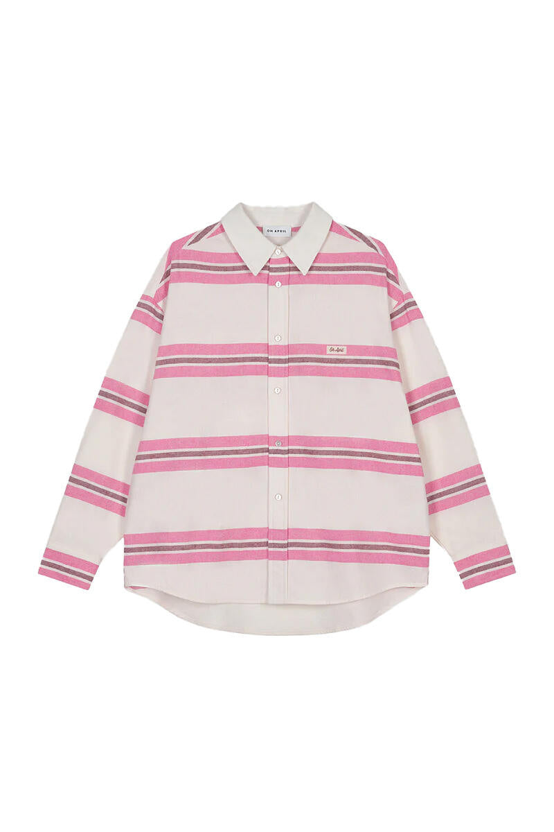 Flanellhemd VIVIAN aus Baumwolle - Candy Stripe - Pink
