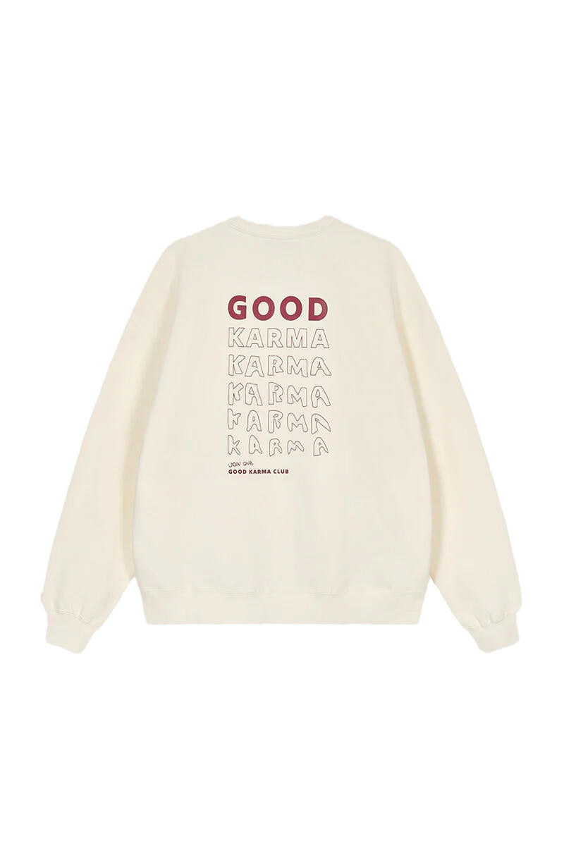 Sweatshirt GOOD KARMA aus Baumwollmix - Offwhite - Creme