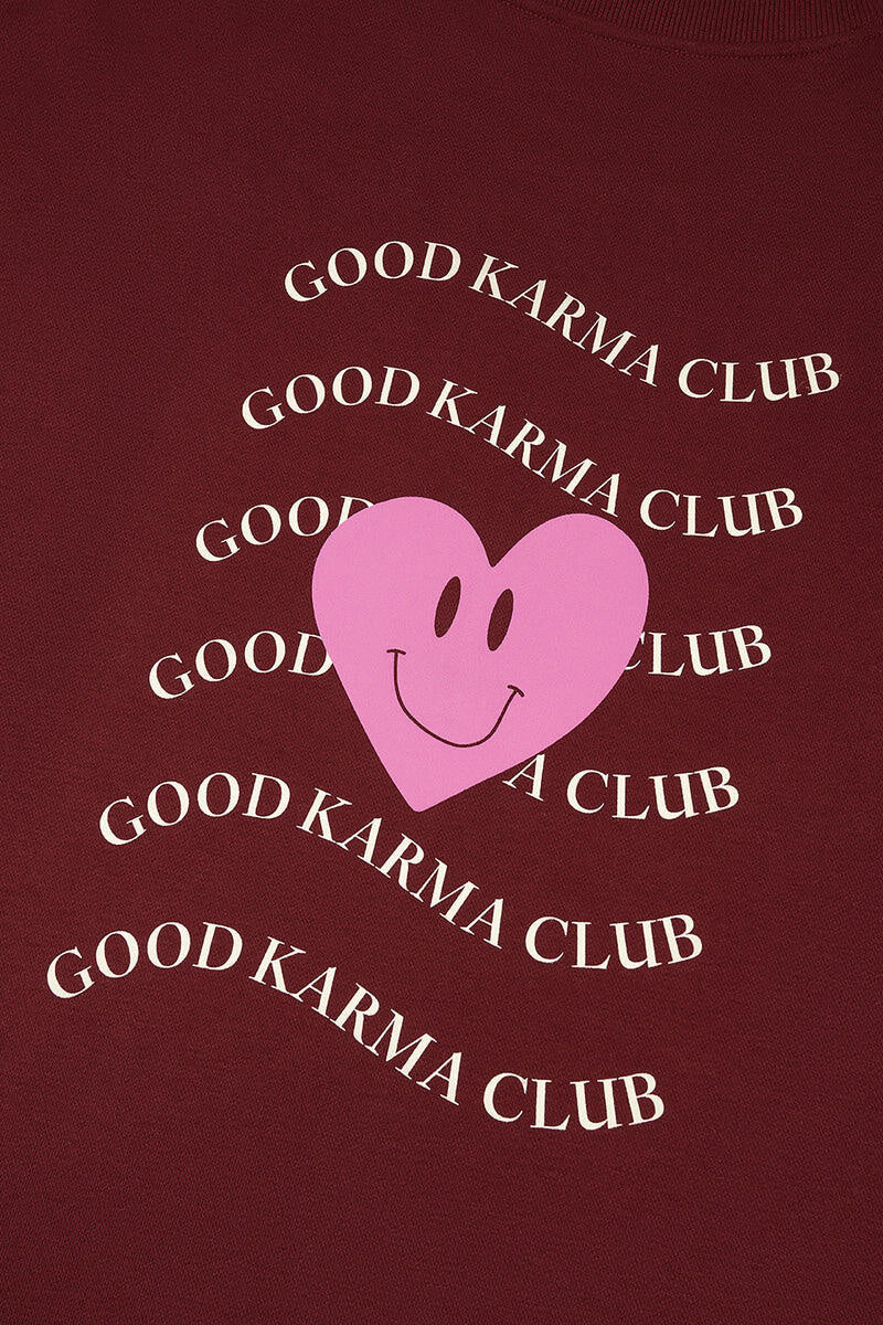 Sweatshirt GOOD KARMA aus Baumwollmix - Merlot - Rot